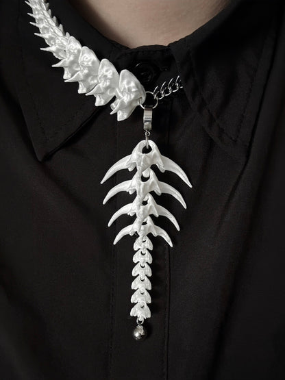 Twin Vertebrae Necklace/Earring Set