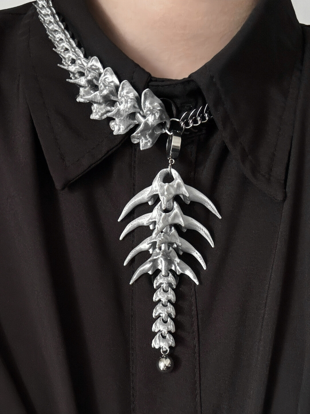 Twin Vertebrae Necklace/Earring Set