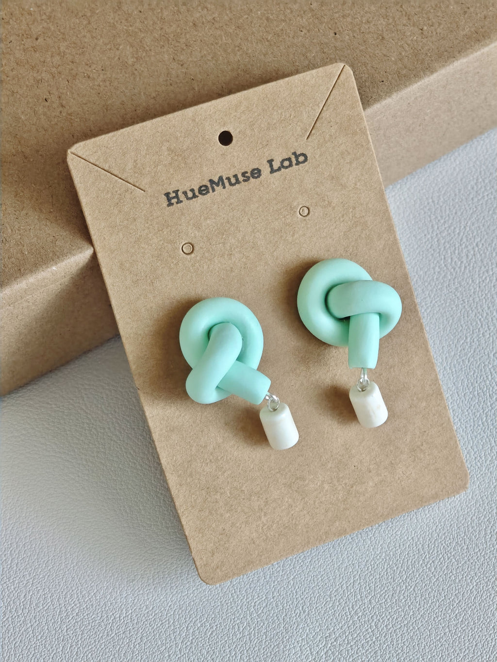 Knot & Stone Earrings,Green / Studs,Lumivault.
