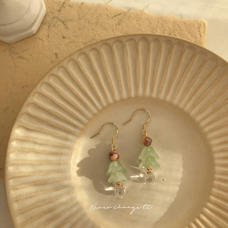 Retro Christmas Beaded Earrings