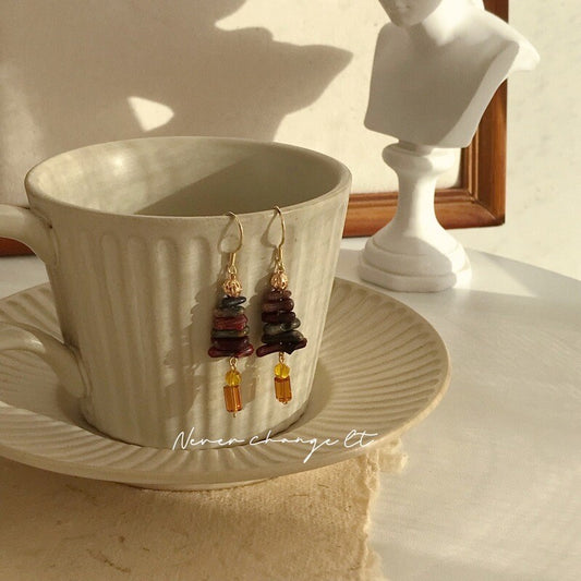 Retro Christmas Beaded Earrings