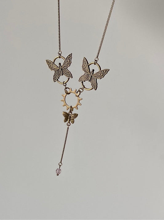 Vintage Alloy Butterfly Necklace - Lumivault