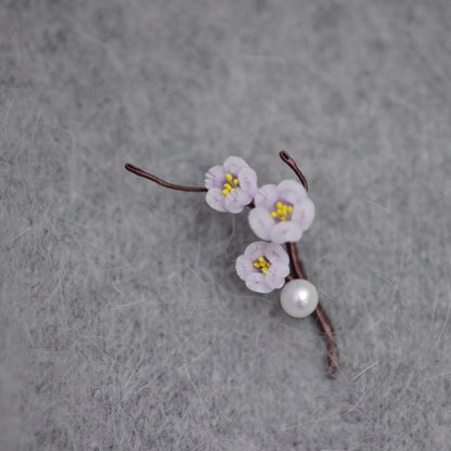 Mini Plum Blossom Velvet Brooch