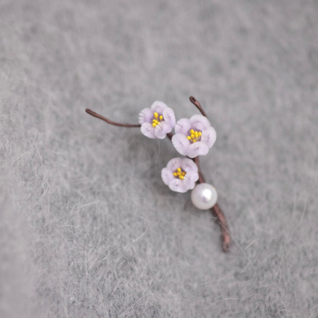 Mini Plum Blossom Velvet Brooch,Lumivault.