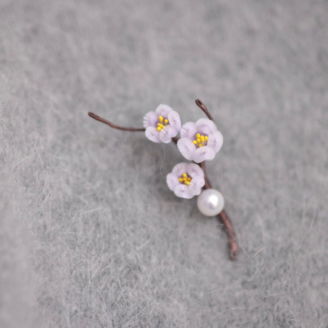 Mini Plum Blossom Velvet Brooch