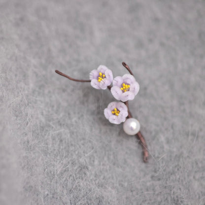 Mini Plum Blossom Velvet Brooch