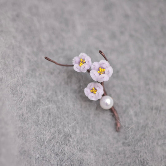 Mini Plum Blossom Velvet Brooch
