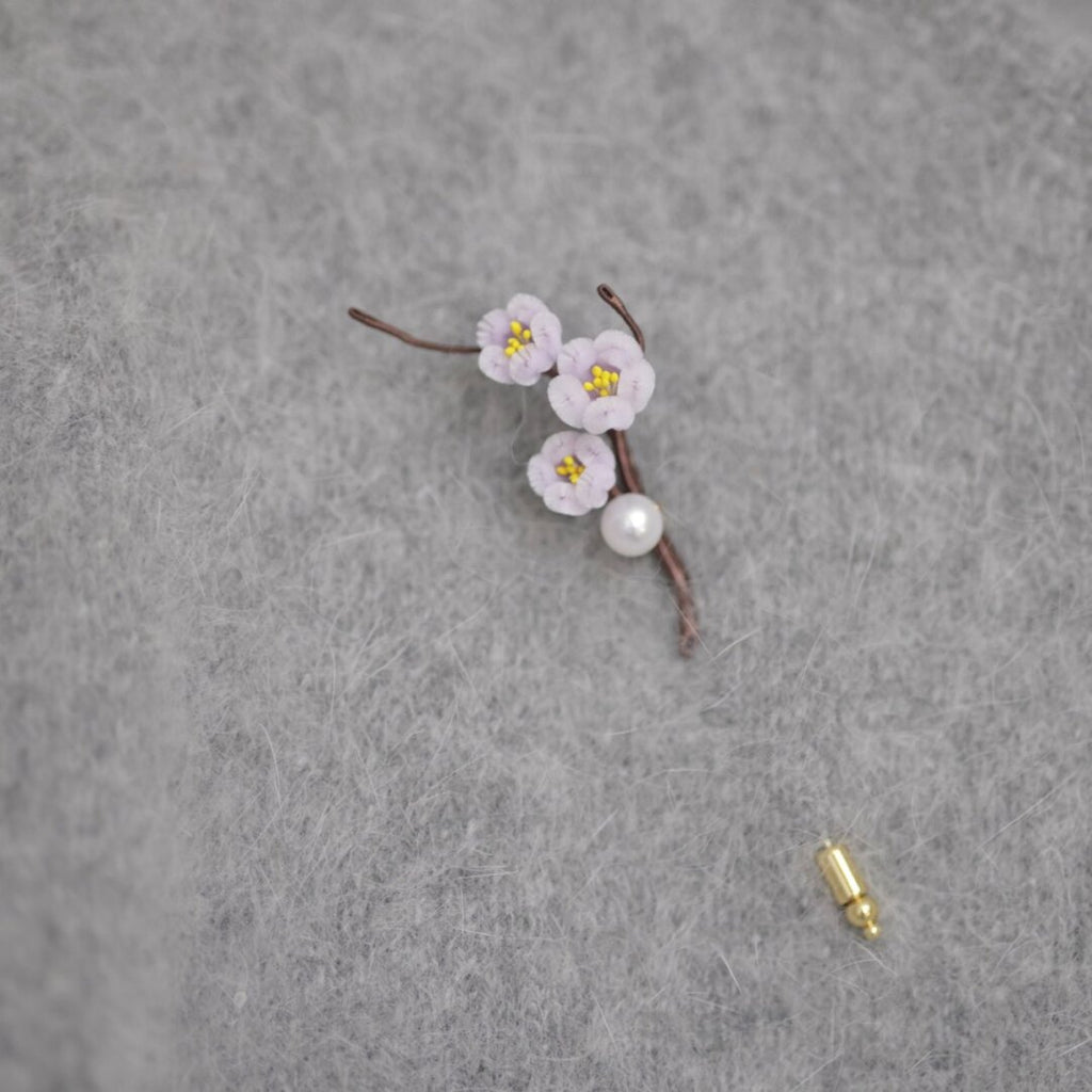 Mini Plum Blossom Velvet Brooch,Lumivault.
