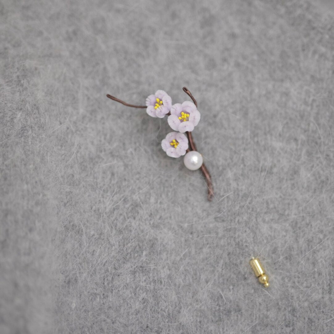 Mini Plum Blossom Velvet Brooch,Lumivault.