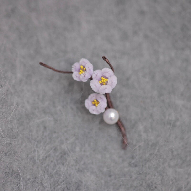 Mini Plum Blossom Velvet Brooch,1,Lumivault.