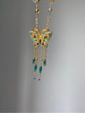 Vintage Copper Plated 18K Gold Butterfly Necklace,#1,Lumivault.