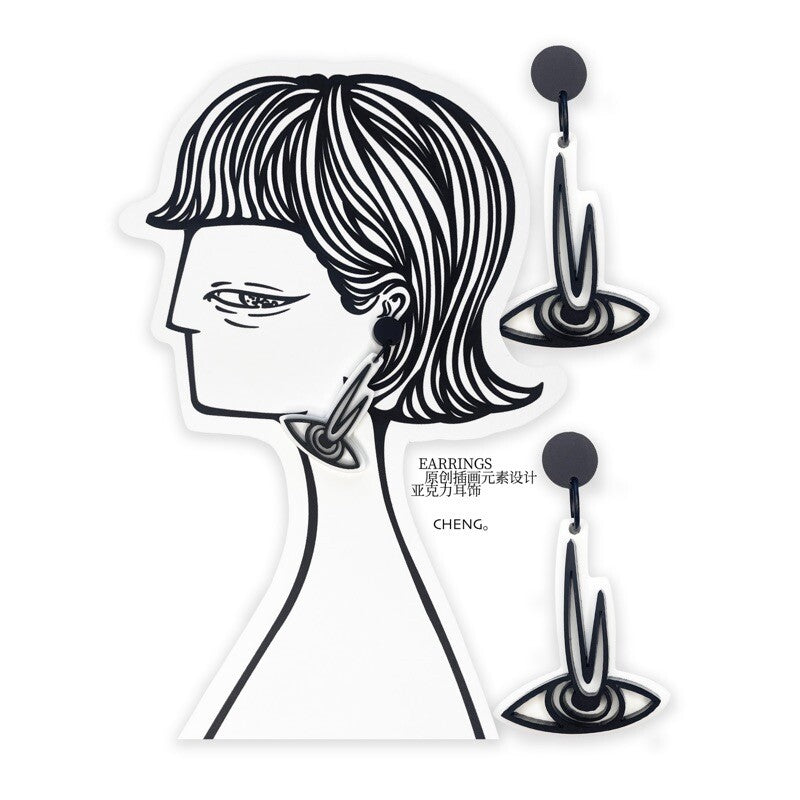 Eye of Time Acrylic Earrings