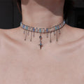 Star Tassel Choker,Colorful,Lumivault.