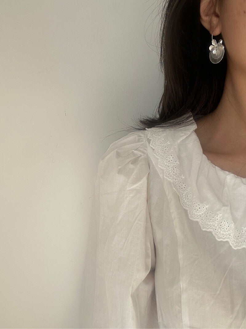 Lilac Flower Capiz Shell Earrings,Lumivault.