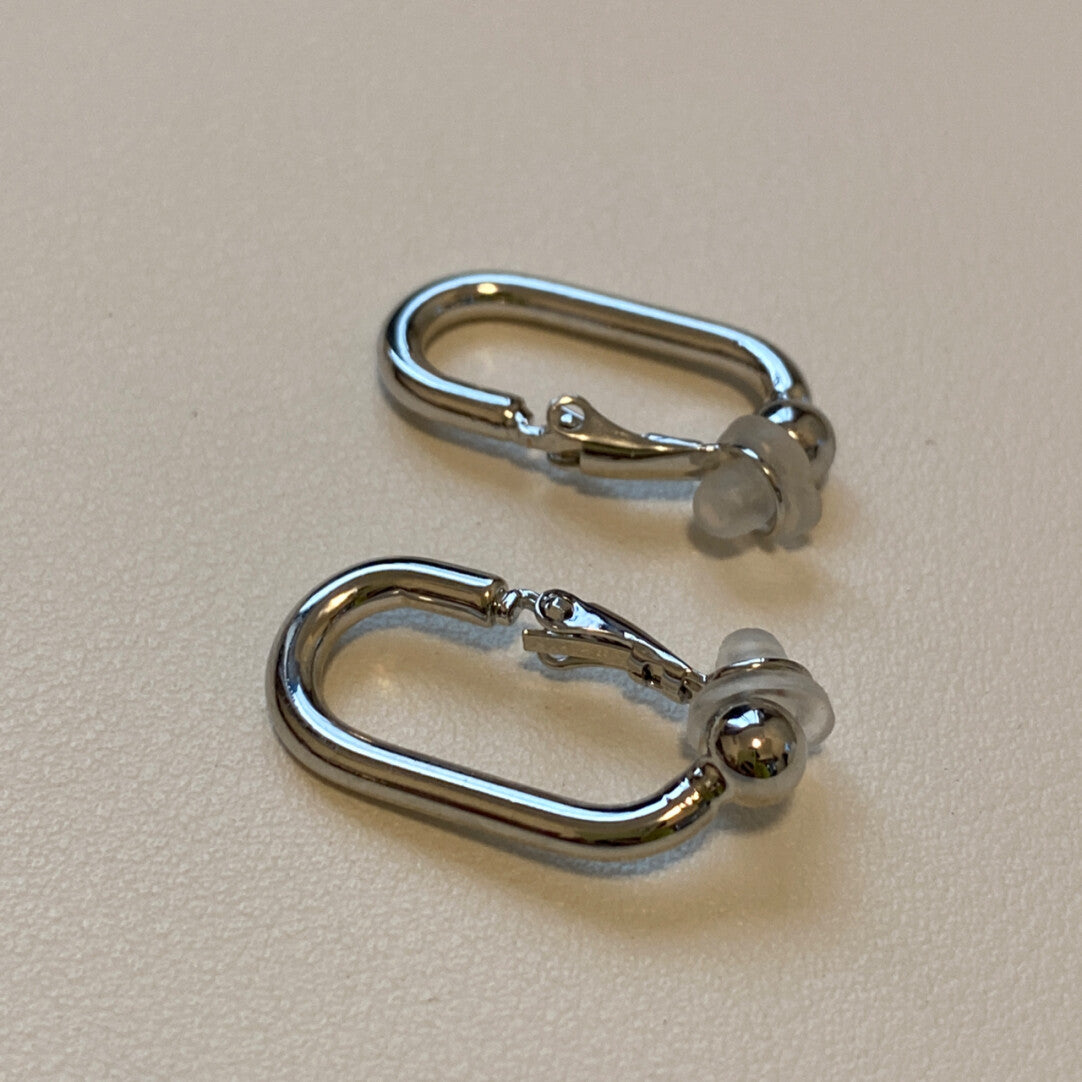 Handmade Clay Bow Earrings,Clips / White,Lumivault.