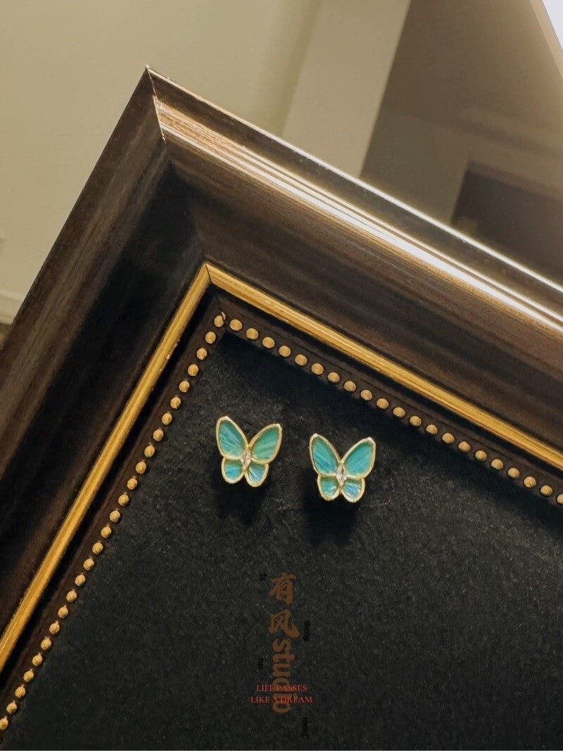 Handmade Small Butterfly Earrings,Lumivault.