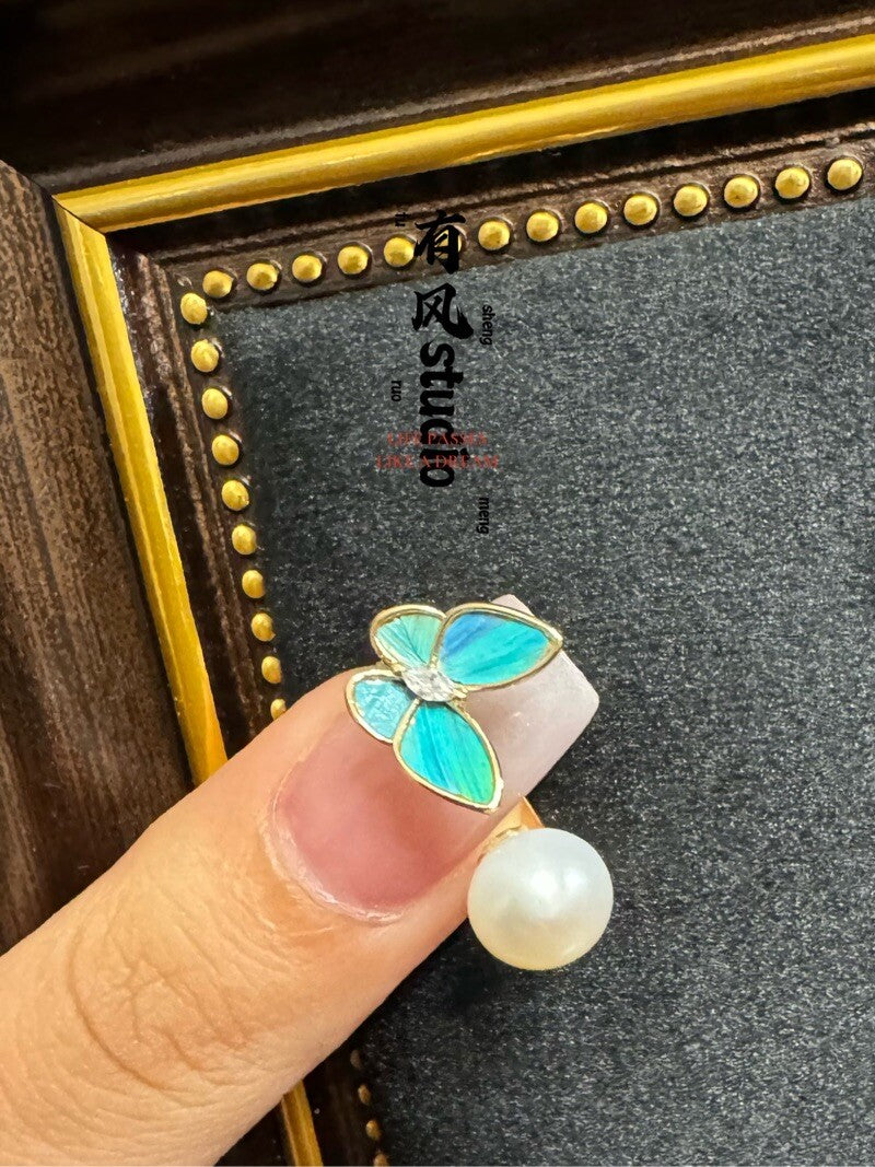 Handmade Small Butterfly Earrings,Lumivault.
