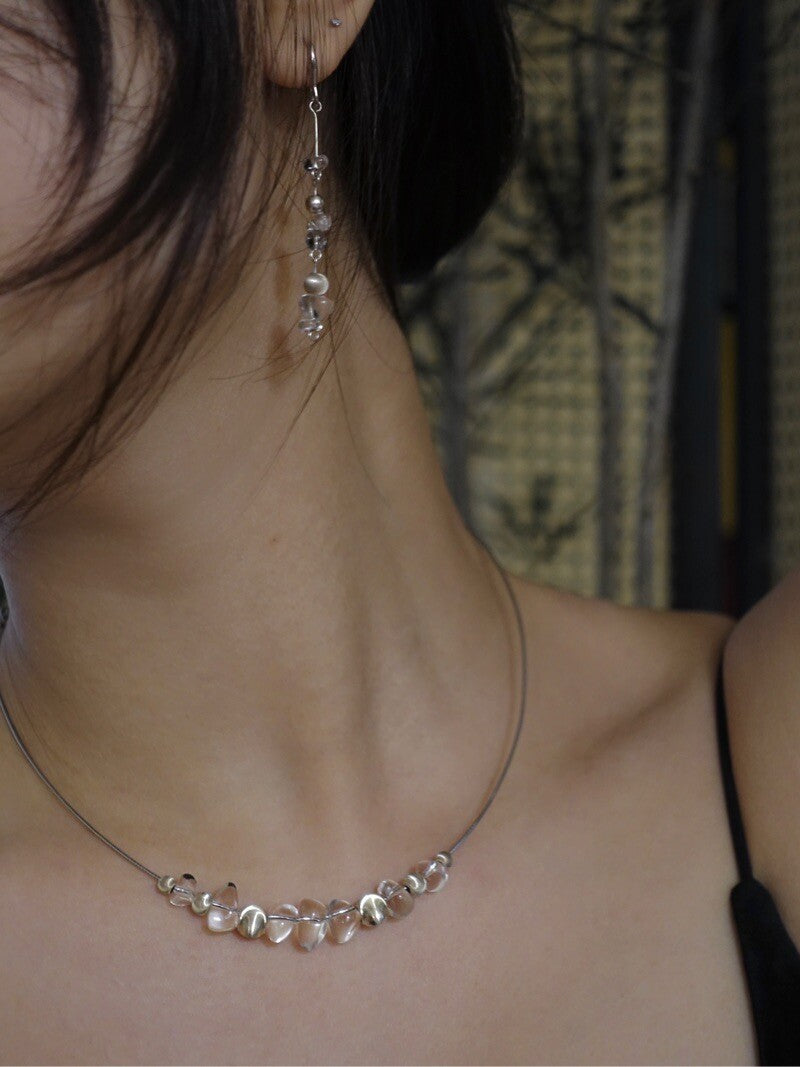 Cool Rock Crystal Silver Necklace,Lumivault.