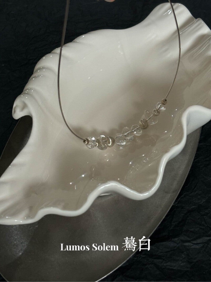 Cool Rock Crystal Silver Necklace,Lumivault.