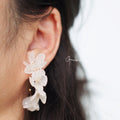 Hydrangea Earrings,White,Lumivault.