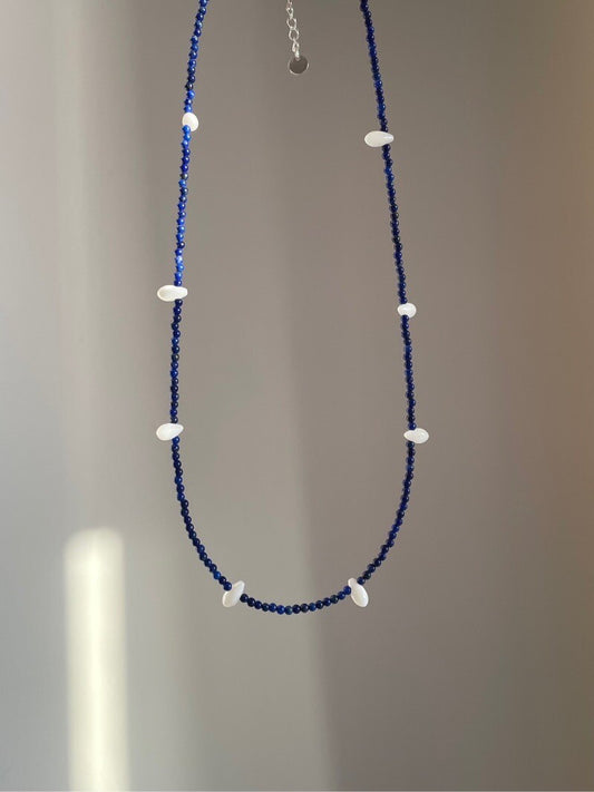 Lapis Lazuli & Pinctada Maxima Beaded Necklace - Lumivault