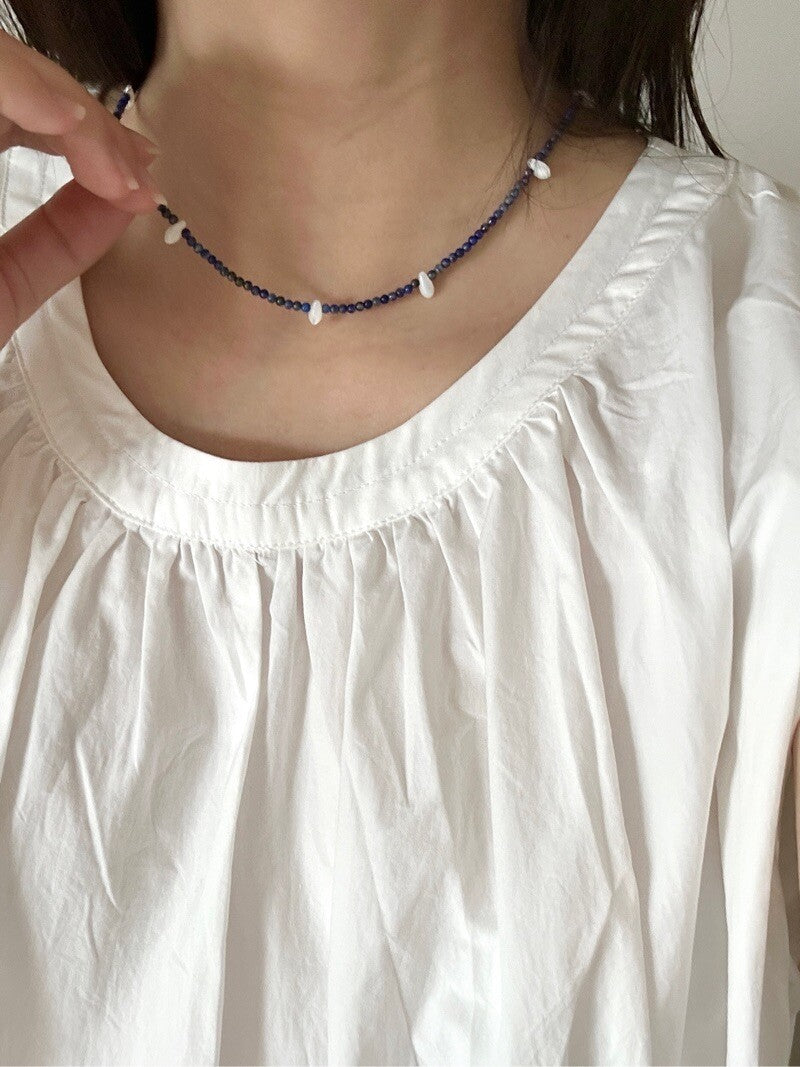 Lapis Lazuli & Pinctada Maxima Beaded Necklace,Lumivault.