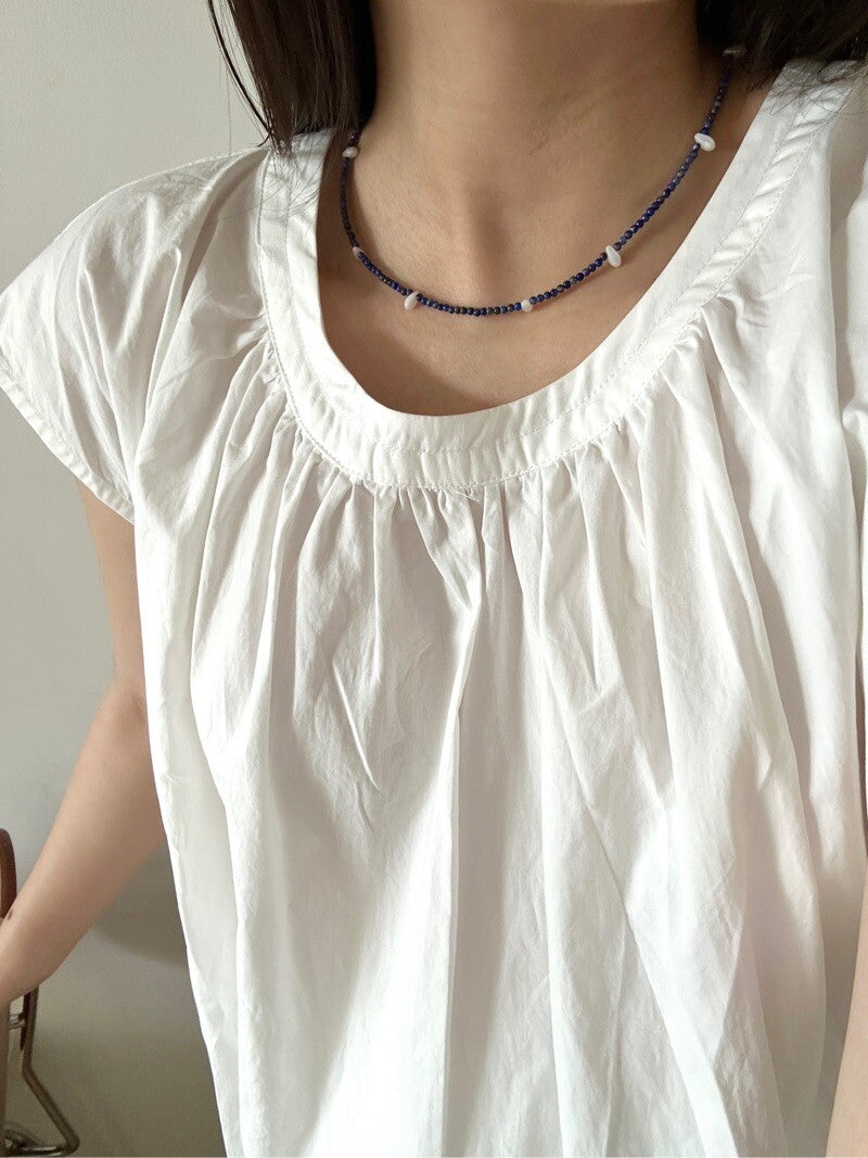 Lapis Lazuli & Pinctada Maxima Beaded Necklace,Lumivault.