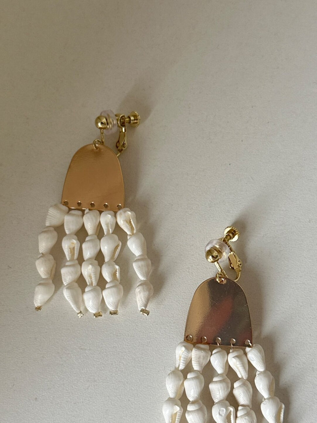 Original Geometric Metal Small Conch Earrings,Clips,Lumivault.