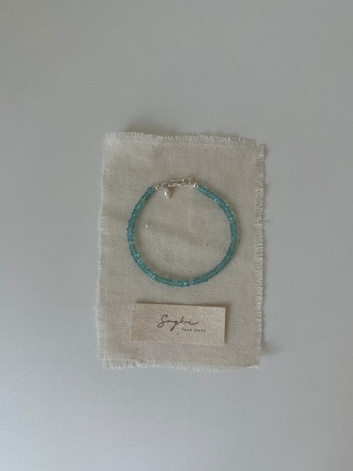 Blue Apatite Beaded Bracelet & Necklace,Lumivault.