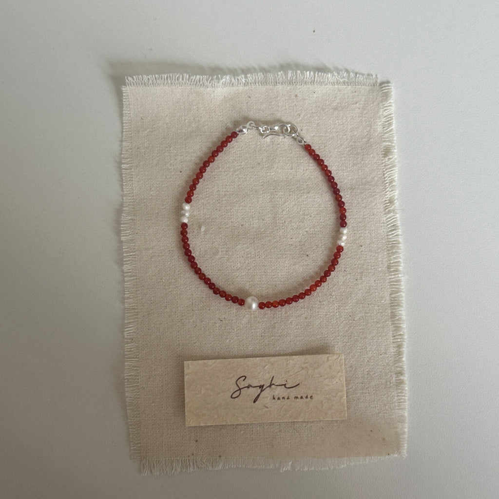 Original Natural Agate Pearl Bracelet,16cm (Suitable for 15cm wrist circumference),Lumivault.