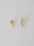 Original Gold Leaf Asymmetric Earrings,Studs,Lumivault.