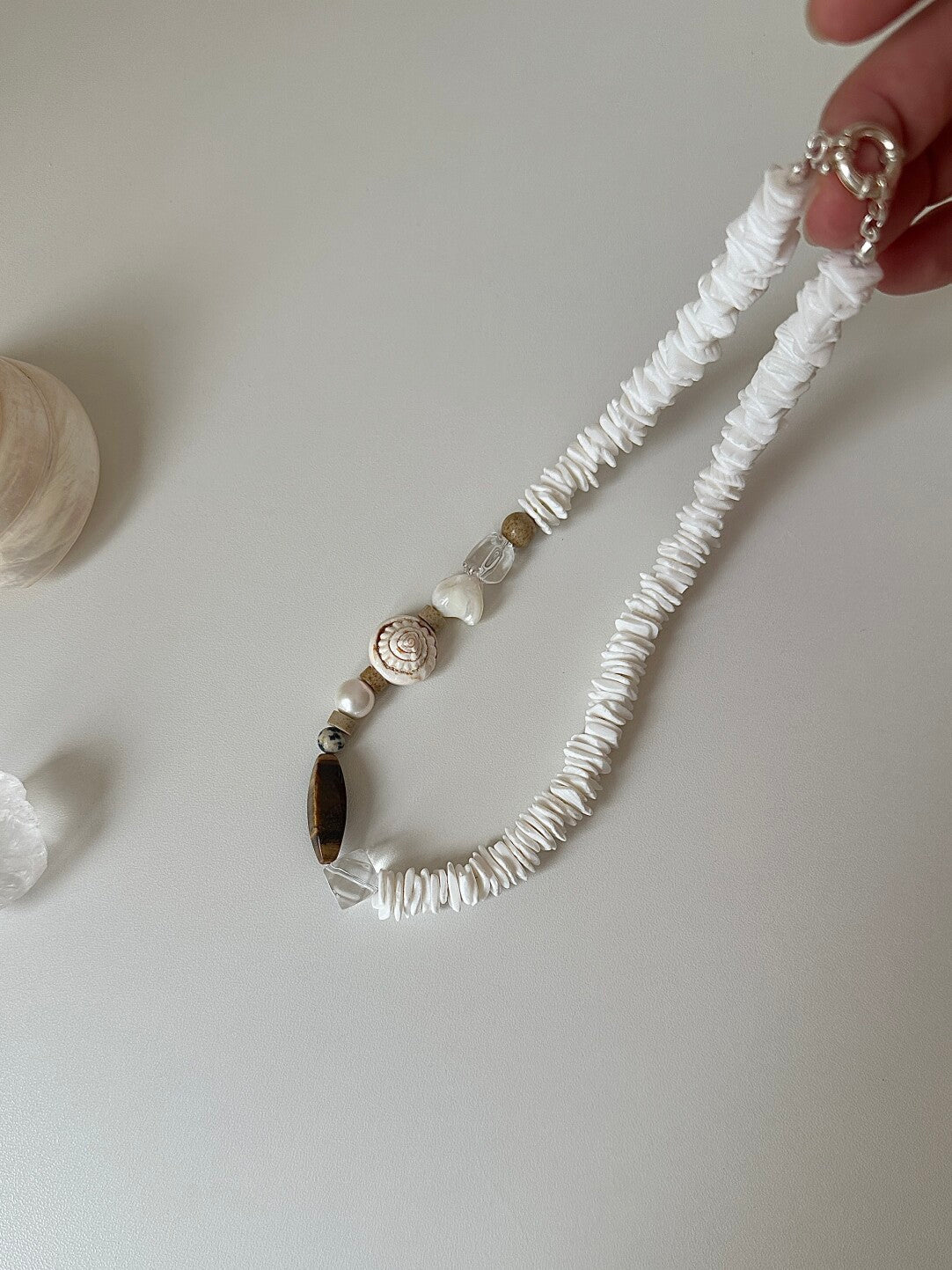 Coastal Shell & Natural Stone Beaded Necklace - Lumivault
