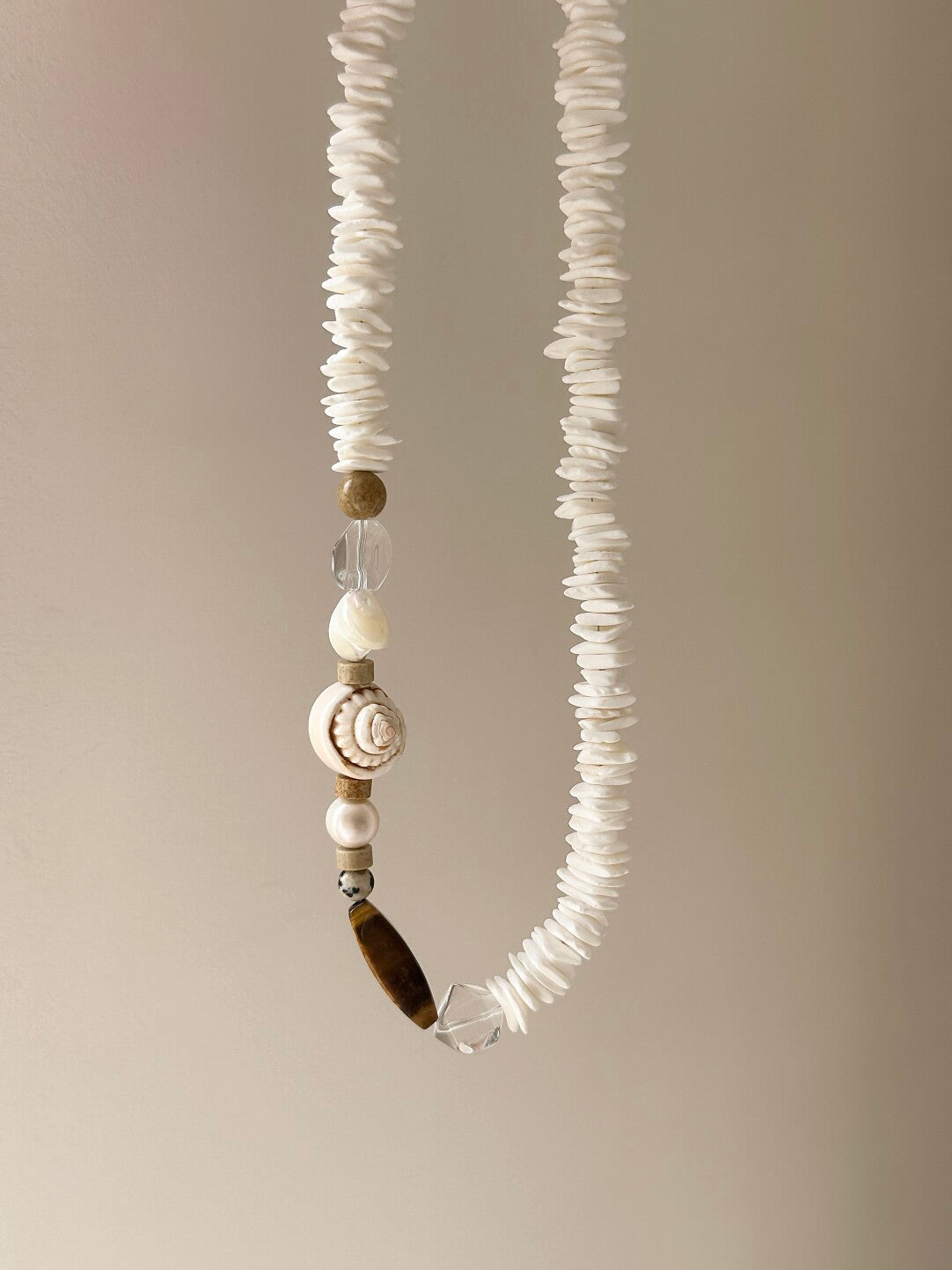 Coastal Shell & Natural Stone Beaded Necklace - Lumivault