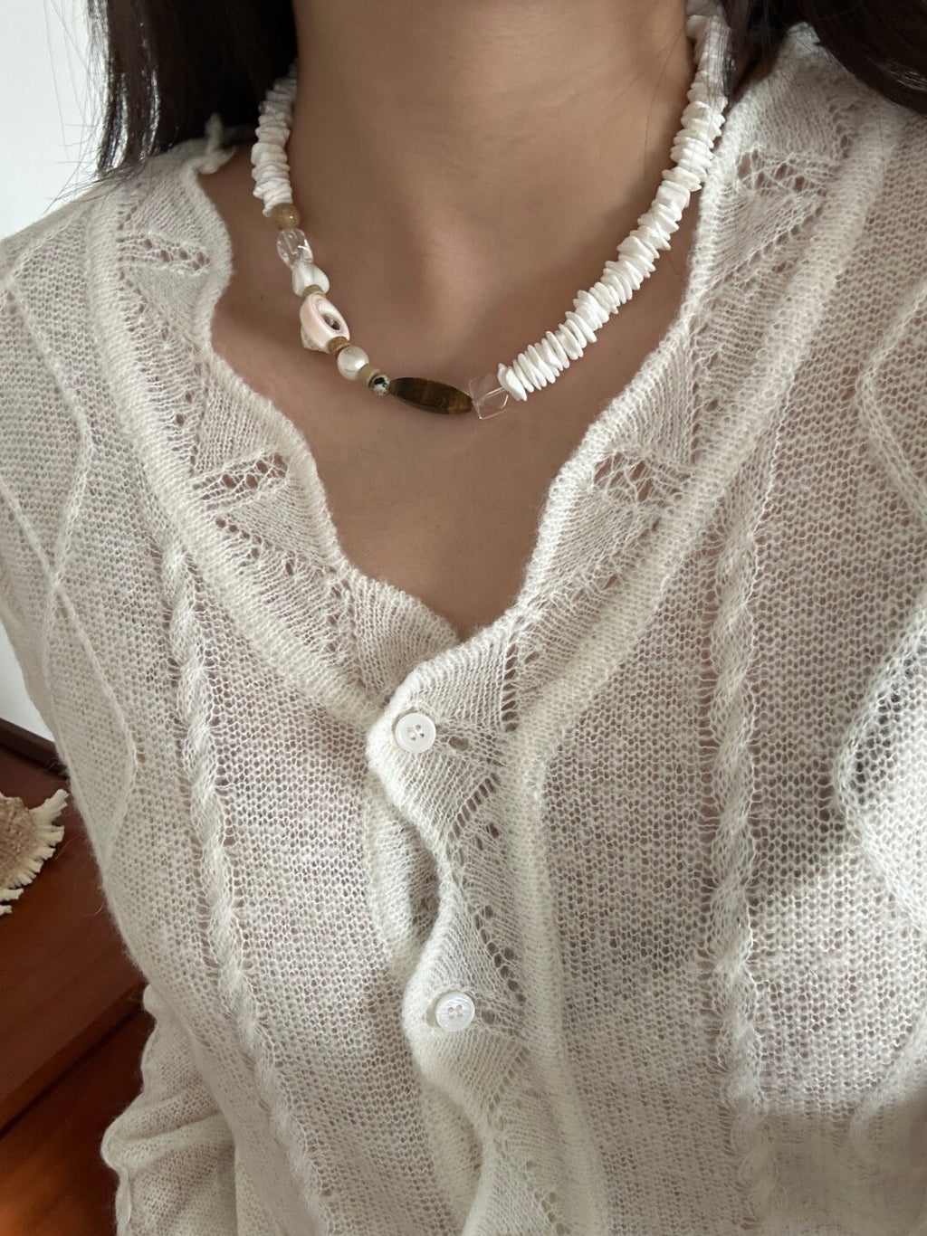 Coastal Shell & Natural Stone Beaded Necklace - Lumivault