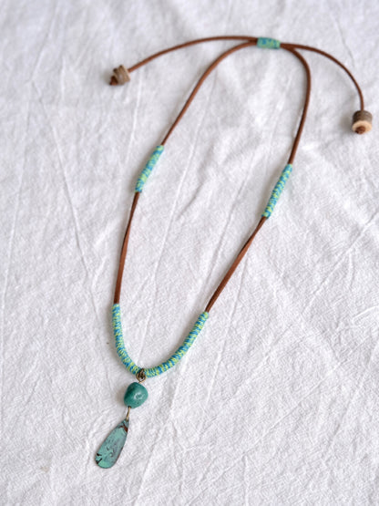Water Drop Patina Necklace