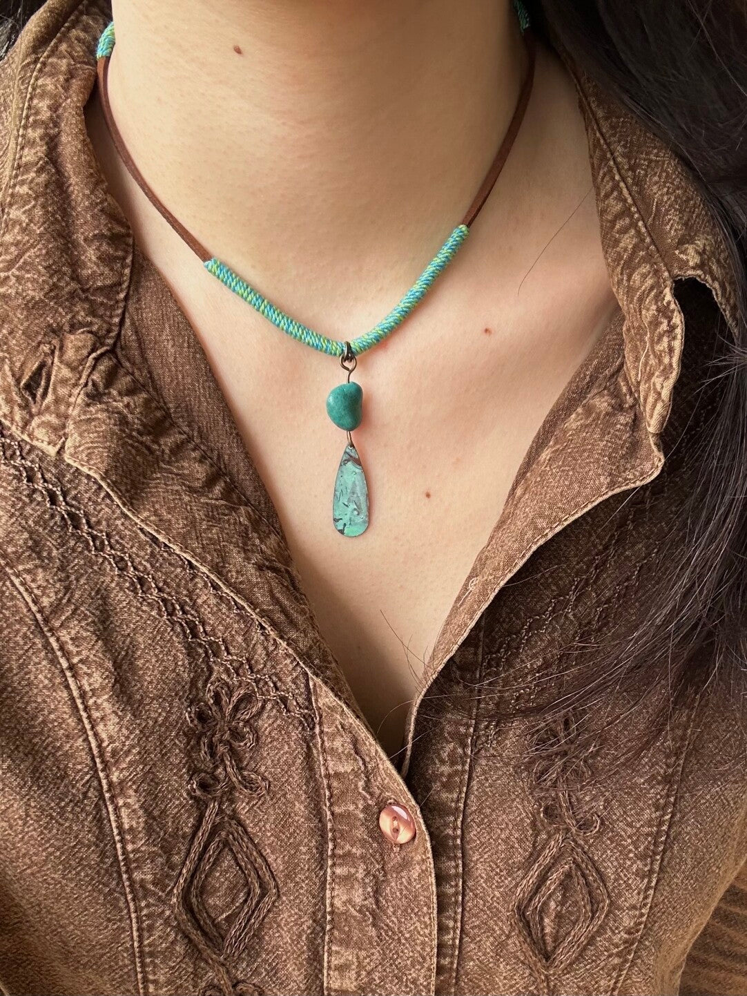 Water Drop Patina Necklace