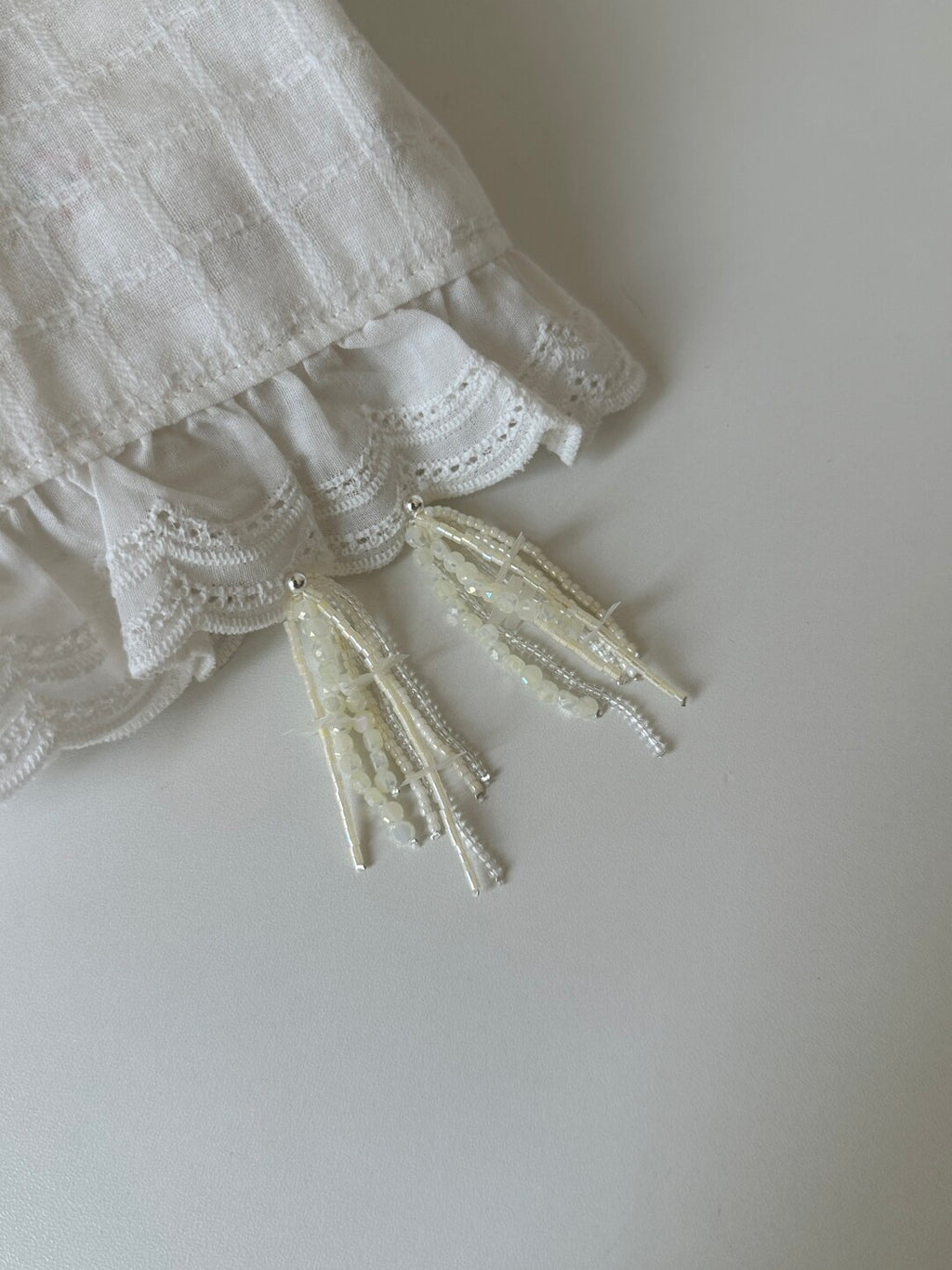 Yellow Floral Beaded Tassel Drop Earrings,Lumivault.