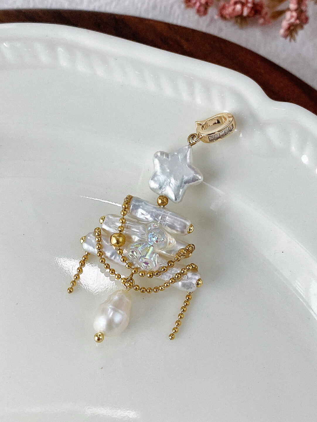 Christmas Tree Baroque Pearl Earrings,No. 23,Lumivault.