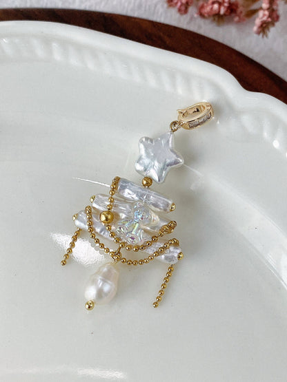 Christmas Tree Baroque Pearl Earrings