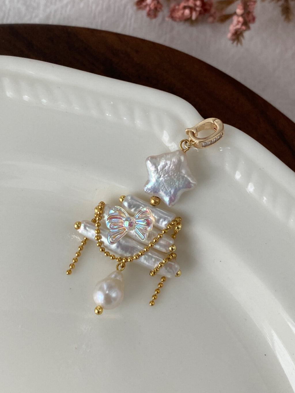 Christmas Tree Baroque Pearl Earrings,No. 32,Lumivault.