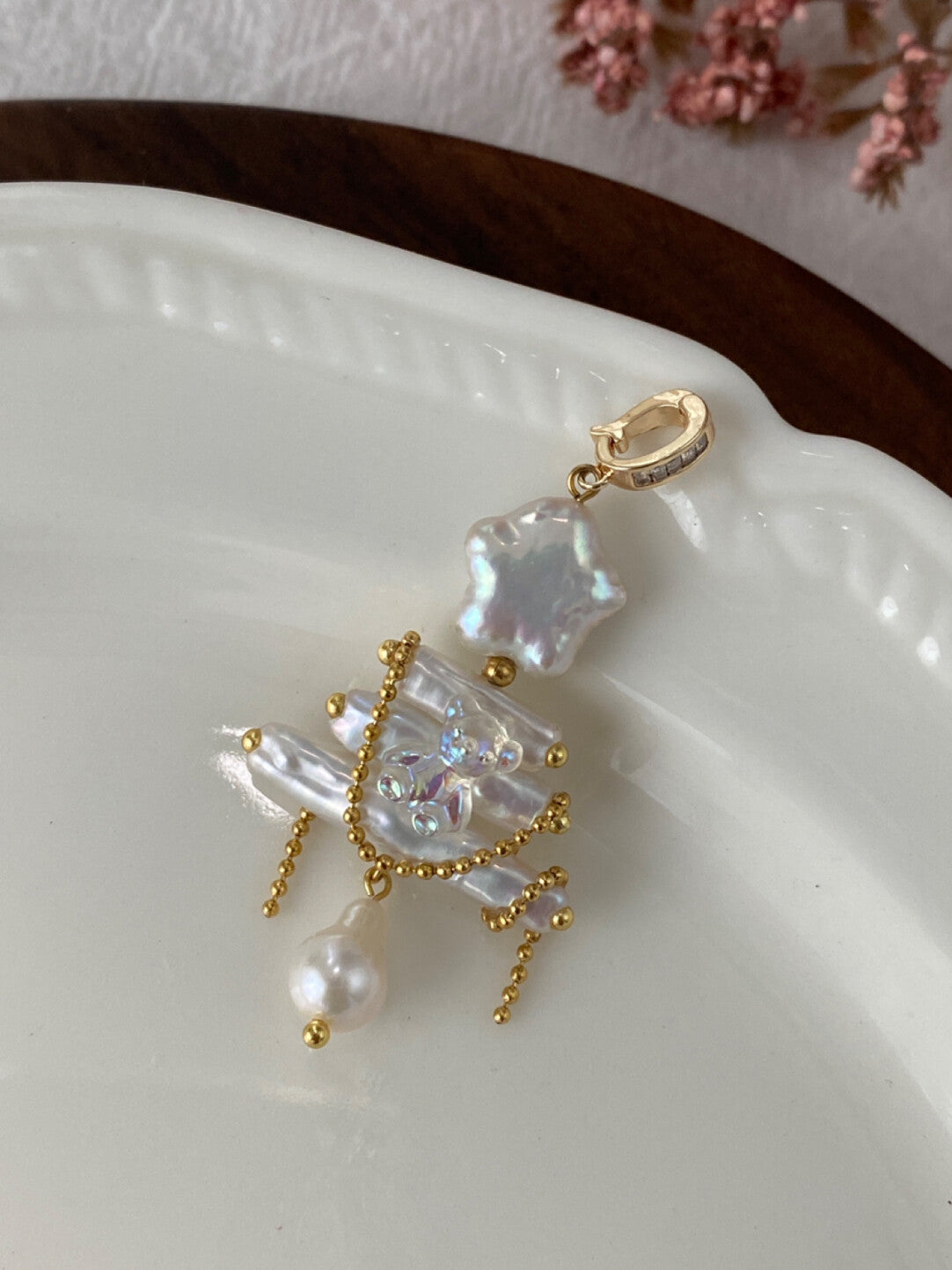Christmas Tree Baroque Pearl Earrings,No. 33,Lumivault.