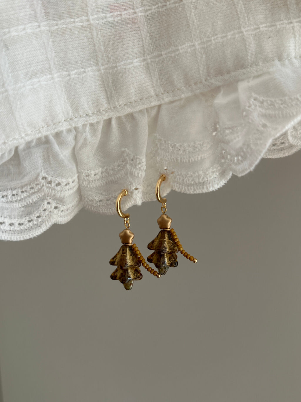 Vintage Christmas Tree Drop Earrings,Lumivault.