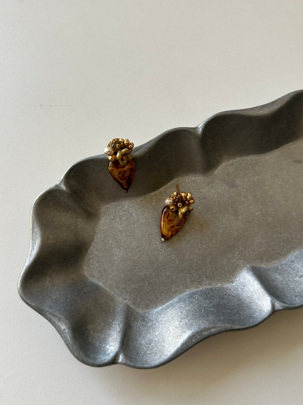 Heart Floral Beaded Earrings - Lumivault