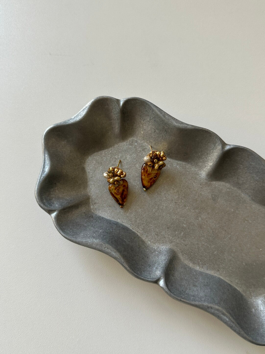 Heart Floral Beaded Earrings - Lumivault