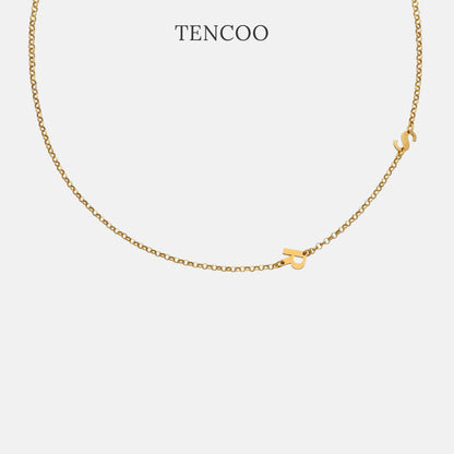 Customized Side Letter Necklace,Lumivault.