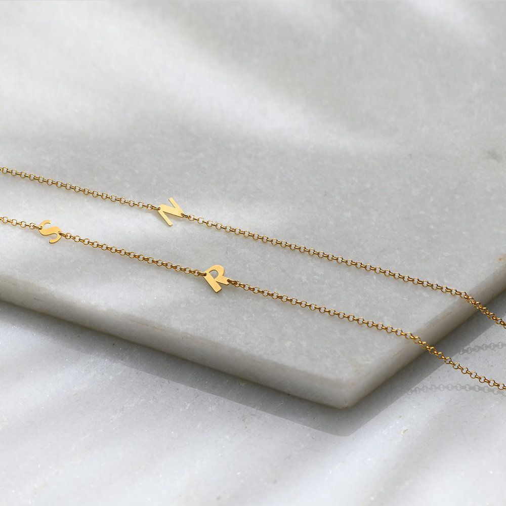 Customized Side Letter Necklace,Lumivault.