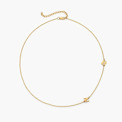 Customized Side Letter Necklace,1 golden letter (order remarks) / 35+5cm,Lumivault.