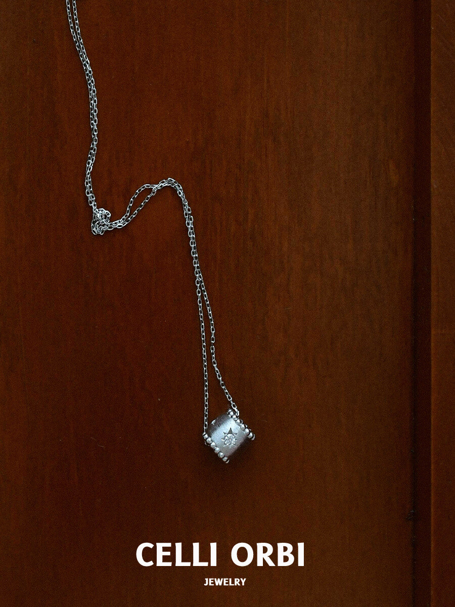 Star Wheel Small Rotary Silver Necklace,Lumivault.