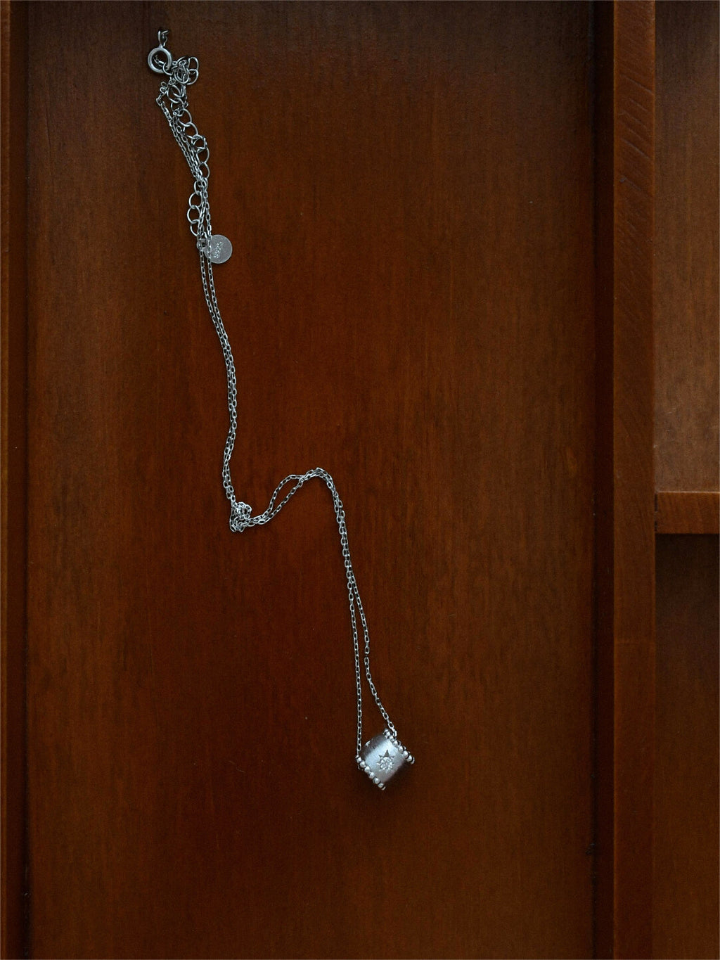 Star Wheel Small Rotary Silver Necklace,Single Layer O-Chain (X001),Lumivault.