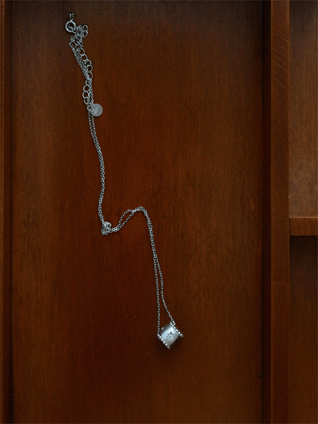 Star Wheel Small Rotary Silver Necklace,Single Layer O-Chain (X001),Lumivault.